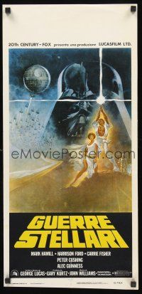 8y757 STAR WARS Italian locandina R80s George Lucas classic sci-fi epic, great art by Tom Jung!