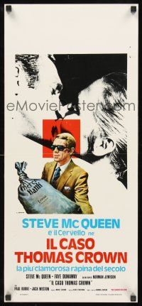8y760 THOMAS CROWN AFFAIR Italian locandina R73 cool Crovato art of Steve McQueen, Faye Dunaway!