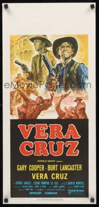 8y766 VERA CRUZ Italian locandina R70s different artwork of cowboys Gary Cooper & Burt Lancaster!