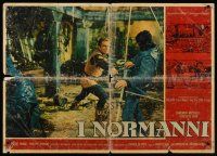 8y629 ATTACK OF THE NORMANS Italian photobusta '62 Ettore Manni, Vikings!
