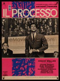 8y651 TRIAL vertical Italian photobusta '62 Orson Welles' Le proces, Anthony Perkins!