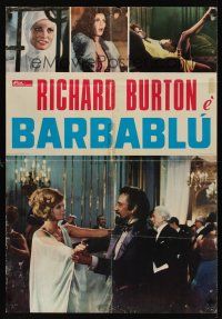 8y601 BLUEBEARD Italian lrg pbusta '72 serial killer Richard Burton, Raquel Welch!