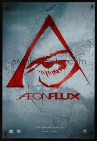 8z021 AEON FLUX teaser DS 1sh '05 Charlize Theron, cool title artwork!