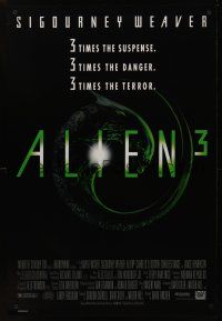 8z024 ALIEN 3 1sh '92 Sigourney Weaver, 3 times the danger, 3 times the terror!
