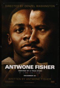 8z036 ANTWONE FISHER teaser DS 1sh '02 c/u of director & star Denzel Washington & Derek Luke!