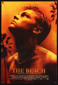 8z083 BEACH style A 1sh '00 directed by Danny Boyle, Leonardo DiCaprio stranded on island paradise!