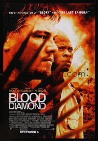 8z134 BLOOD DIAMOND advance DS 1sh '06 Edward Zwick directed, Leonardo DiCaprio & Djimon Hounsou!