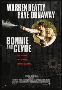 8z146 BONNIE & CLYDE 1sh R08 notorious crime duo Warren Beatty & Faye Dunaway!