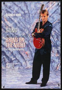 8z171 BRING ON THE NIGHT teaser 1sh '85 Sting on stage with guitar, directed by Michael Apted!