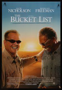 8z176 BUCKET LIST advance DS 1sh '07 smilin' Jack Nicholson & Morgan Freeman!