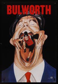 8z182 BULWORTH style A teaser DS 1sh '98 directed by Warren Beatty, cool political artwork!