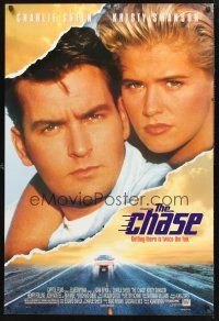 8z224 CHASE version 1 style 1sh '94 super close up of Charlie Sheen & sexy Kristy Swanson!