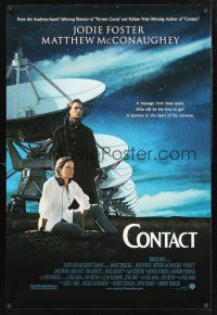 8z260 CONTACT DS 1sh '97 Zemeckis, Jodie Foster & McConaughey get a message from deep space!