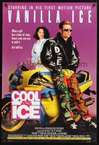 8z262 COOL AS ICE 1sh '91 first Vanilla Ice movie, just add ice to melt a heart of stone!