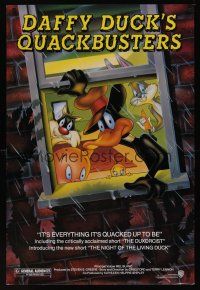 8z293 DAFFY DUCK'S QUACKBUSTERS 1sh '88 Mel Blanc, great cartoon image of Looney Tunes characters!