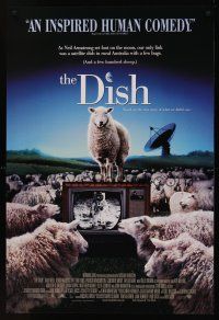 8z329 DISH 1sh '00 Sam Neill, from Australia, wacky image of sheep watching TV!