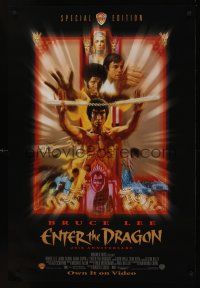 8z360 ENTER THE DRAGON video 1sh R98 Bruce Lee kung fu classic, the movie that made him a legend!