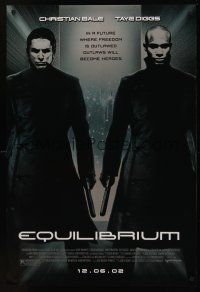 8z361 EQUILIBRIUM advance 1sh '02 Christian Bale & Taye Diggs in a future where freedom is outlawed!