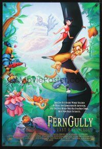 8z403 FERNGULLY 1sh '92 voices of Christian Slater, Tim Curry, Robin Williams & Cheech Marin!