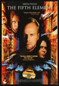 8z404 FIFTH ELEMENT video 1sh '97 Bruce Willis, Milla Jovovich, Oldman, directed by Luc Besson!