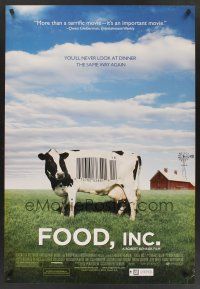 8z417 FOOD, INC. 1sh '08 Robert Kenner, image of cow with bar code!