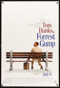 8z421 FORREST GUMP advance 1sh '94 Tom Hanks sits on bench, Robert Zemeckis classic!