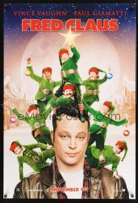 8z426 FRED CLAUS teaser DS 1sh '07 wacky image of Vince Vaughn covered in elves!