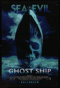 8z456 GHOST SHIP advance DS 1sh '02 Gabriel Byrne, cool horror image of skull ship, Sea Evil!
