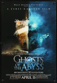8z459 GHOSTS OF THE ABYSS advance DS 1sh '03 James Cameron 3-D, Titanic, before Avatar!