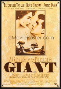 8z460 GIANT DS 1sh R96 James Dean, Elizabeth Taylor, Rock Hudson, directed by George Stevens!