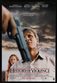 8z520 HISTORY OF VIOLENCE advance DS 1sh '05 David Cronenberg, Viggo Mortensen, Ed Harris