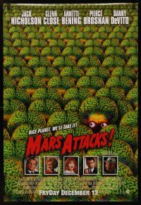 8z592 MARS ATTACKS! advance 1sh '96 directed by Tim Burton, great image of many alien brains!