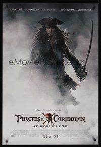 8z649 PIRATES OF THE CARIBBEAN: AT WORLD'S END advance DS 1sh '07 Johnny Depp as Captain Jack!