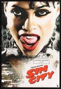 8z696 SIN CITY teaser DS 1sh '05 graphic novel by Frank Miller, sexy image of Rosario Dawson!