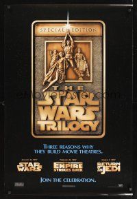 8z718 STAR WARS TRILOGY 1sh '97 George Lucas, Empire Strikes Back, Return of the Jedi!