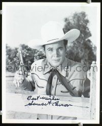9a088 SUNSET CARSON signed 8x10 REPRO still '80s close portrait in cowboy outfit with gun!