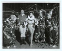 9a096 YVONNE DE CARLO signed 8x10 REPRO still '80s wearing sexy clown costume at circus!