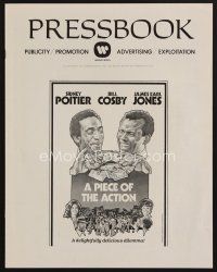 9a296 PIECE OF THE ACTION pressbook '77 great Drew Struzan art of Sidney Poitier & Bill Cosby!