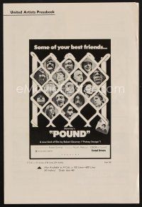 9a297 POUND pressbook '70 Robert Downey's really bizarre black comedy with people as dogs!