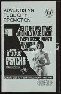 9a298 PSYCHO pressbook R69 sexy half-dressed Janet Leigh, Anthony Perkins, Alfred Hitchcock