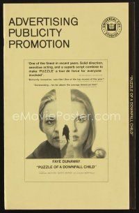 9a299 PUZZLE OF A DOWNFALL CHILD pressbook '71 Faye Dunaway, Viveca Lindfors, Roy Scheider