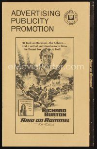 9a300 RAID ON ROMMEL pressbook '71 Richard Burton, Wolfgang Preiss as The Desert Fox!