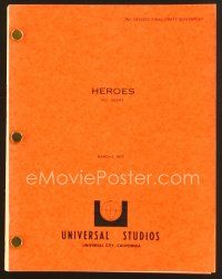 9a211 HEROES second revised final draft script March 1, 1977, screenplay by Carabatsos & Freeman!