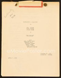 9a233 ONE DESIRE continuity & dialogue script April 7, 1955, screenplay by Lawrence Roman & Blees!