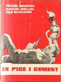 9a167 LADY IN CEMENT Danish program '68 different images of Frank Sinatra & sexy Raquel Welch!