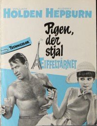 9a176 PARIS WHEN IT SIZZLES Danish program '64 Audrey Hepburn, William Holden, different images!