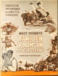 9a185 SWISS FAMILY ROBINSON Danish program '60 John Mills, Walt Disney family fantasy classic!