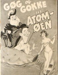 9a191 UTOPIA Danish program '50 Stan Laurel & Oliver Hardy, wonderful different cartoon art!
