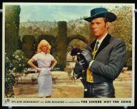 9b644 SINGER NOT THE SONG English LC '62 sexy Mylene Demongeot watches Dirk Bogarde holding cat!