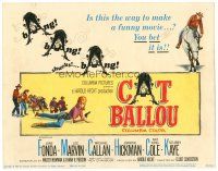 9b046 CAT BALLOU TC '65 classic sexy cowgirl Jane Fonda, Lee Marvin, great artwork!